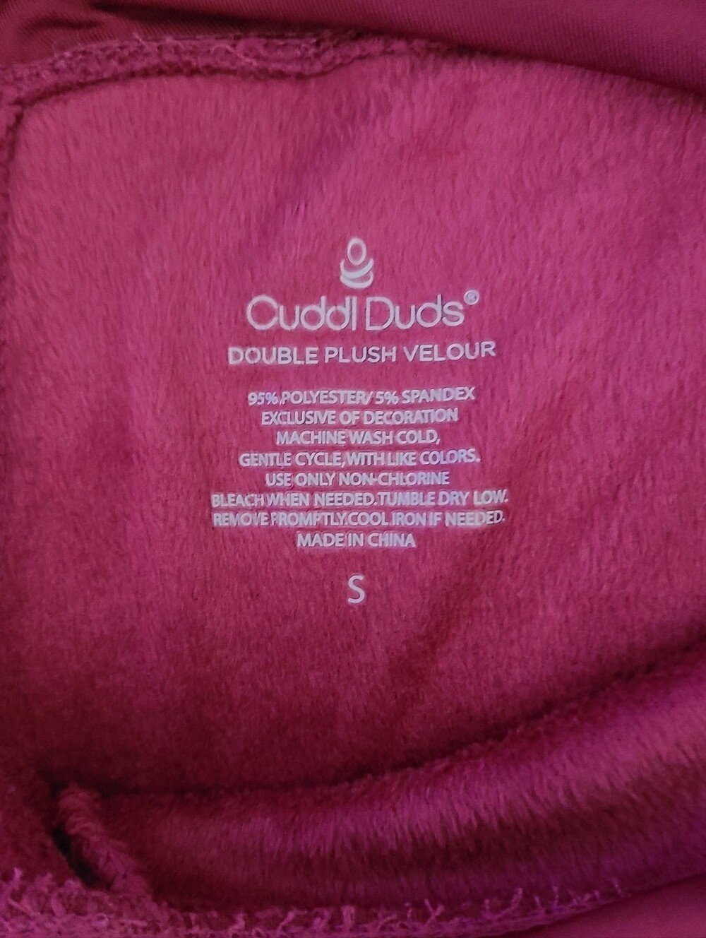 NWOT | CUDDL DUDS | DOUBLE PLUSH VELOUR LEGGINGS | SIZE SMALL - Picture 4 of 8